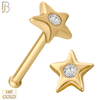 14-NR13 - 14k Solid Gold Star with CZ Nose Bone image 0