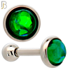 TB120SG - 316L Stainless Steel Opal Green Bezel Tragus/Cartilage Barbell (Pack of 6) image 3