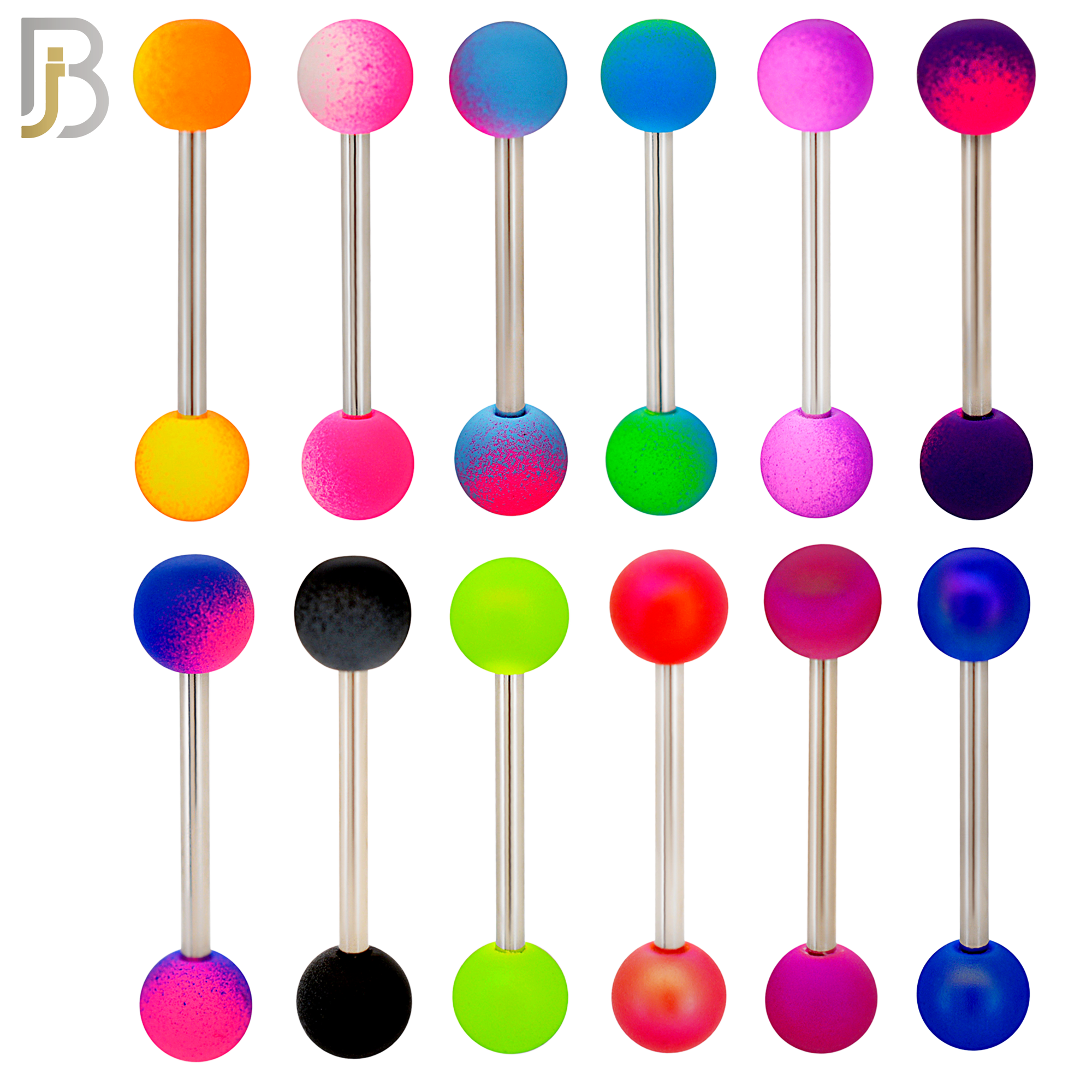 PK-BB59S - 316L Surgical Steel Barbell Screw Bar with Colorful Ball Design Pack of 120 image 1