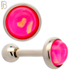 TB120SP - 316L Stainless Steel Opal Pink Bezel Tragus/Cartilage Barbell (Pack of 6) image 3
