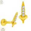 14-LB67 - 14k Yellow Gold Sword Labret with Multi Zircon image 0