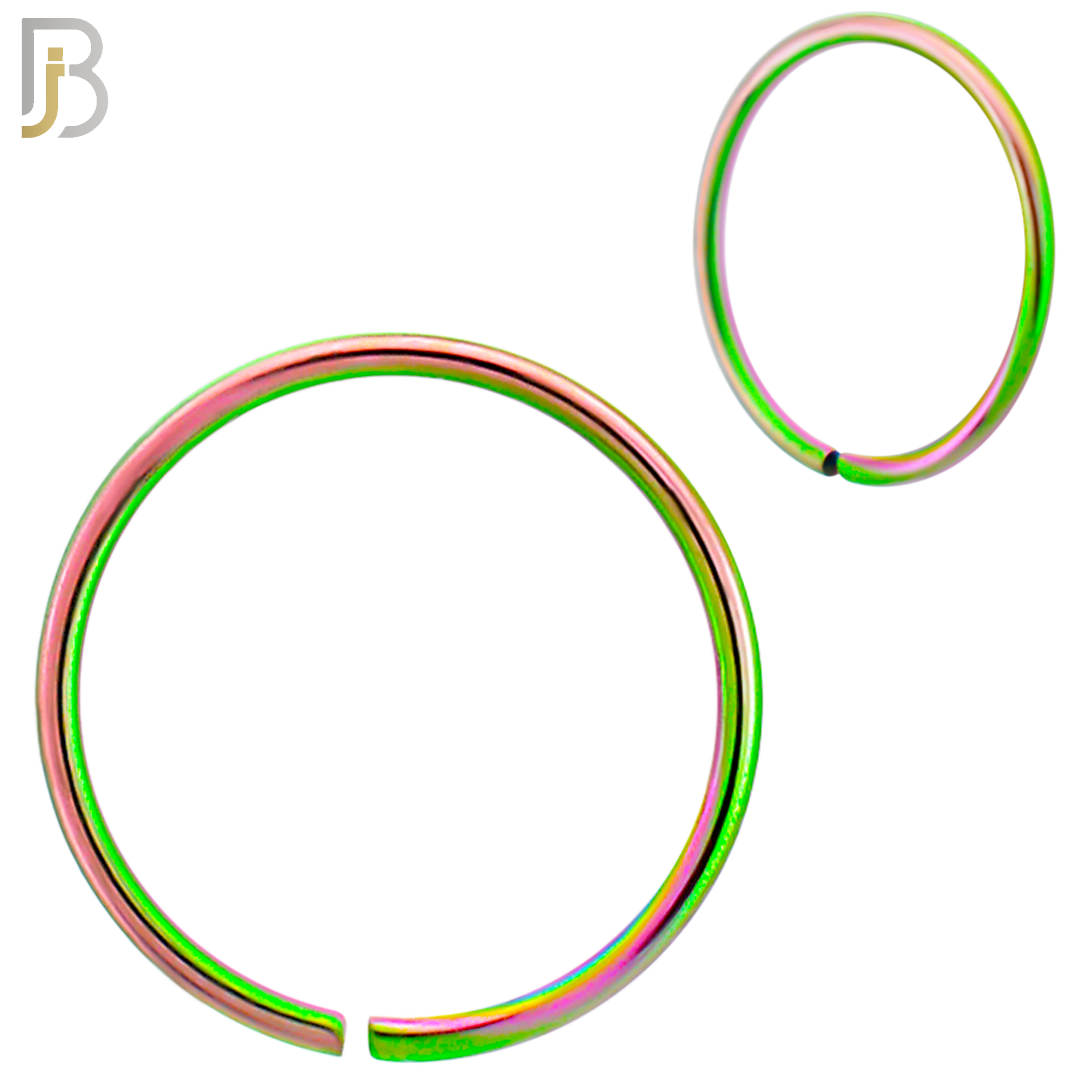 CT02RB - Multi Color Plated 316L Surgical Steel Hoops Seamless Continuous Ring Twist to Open image 1