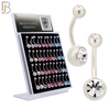 PK-NB01BSA - 316L Surgical Steel Bezel Setting Zircon Ball Banana Belly Ring Pack of 40 image 0
