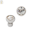 DM01SC - Surgical Steel Dermal Bezel Clear Cubic Zirconia 1.2mm Screw Top (PACK OF 6) image 1