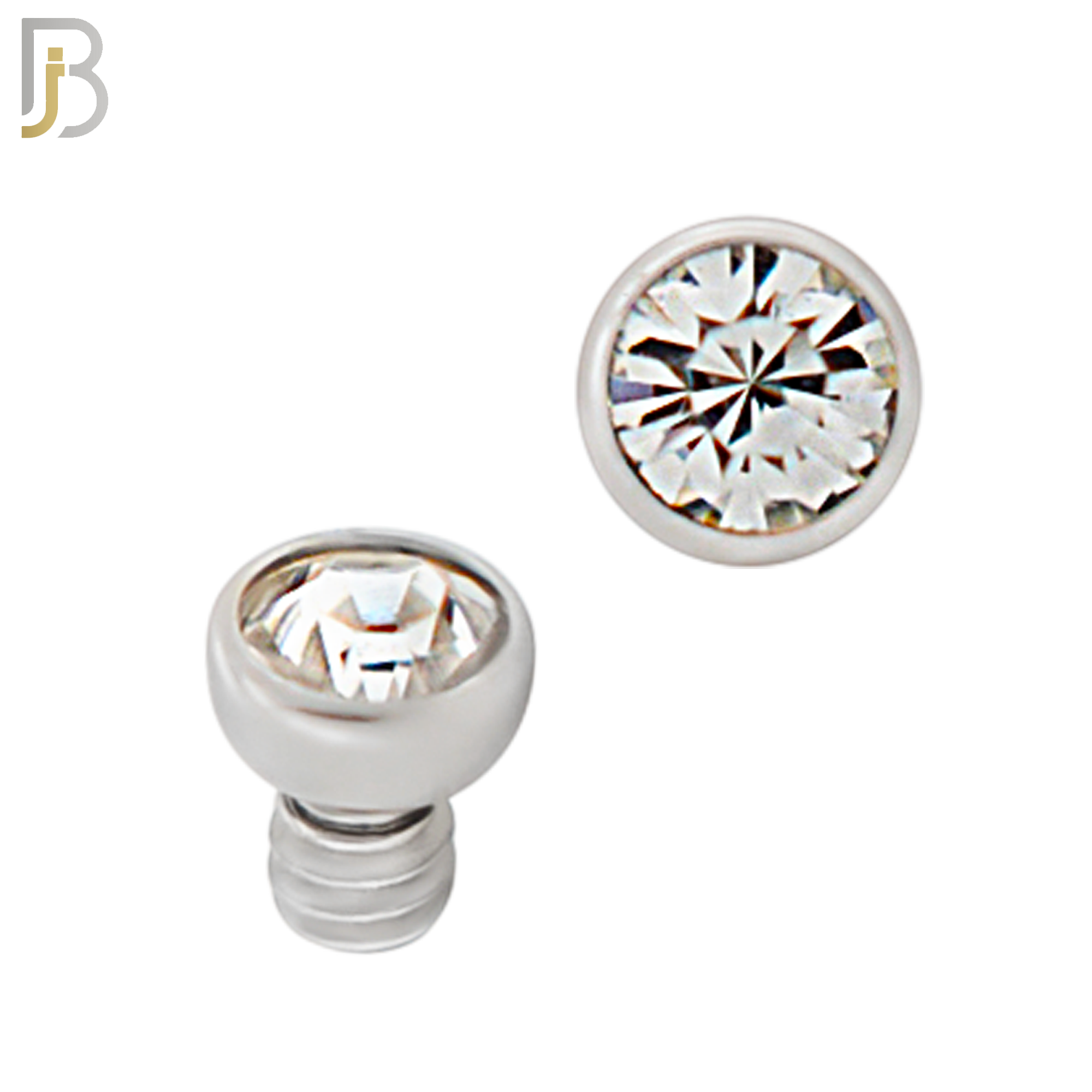 DM01SC - Surgical Steel Dermal Bezel Clear Cubic Zirconia 1.2mm Screw Top (PACK OF 6) image 1