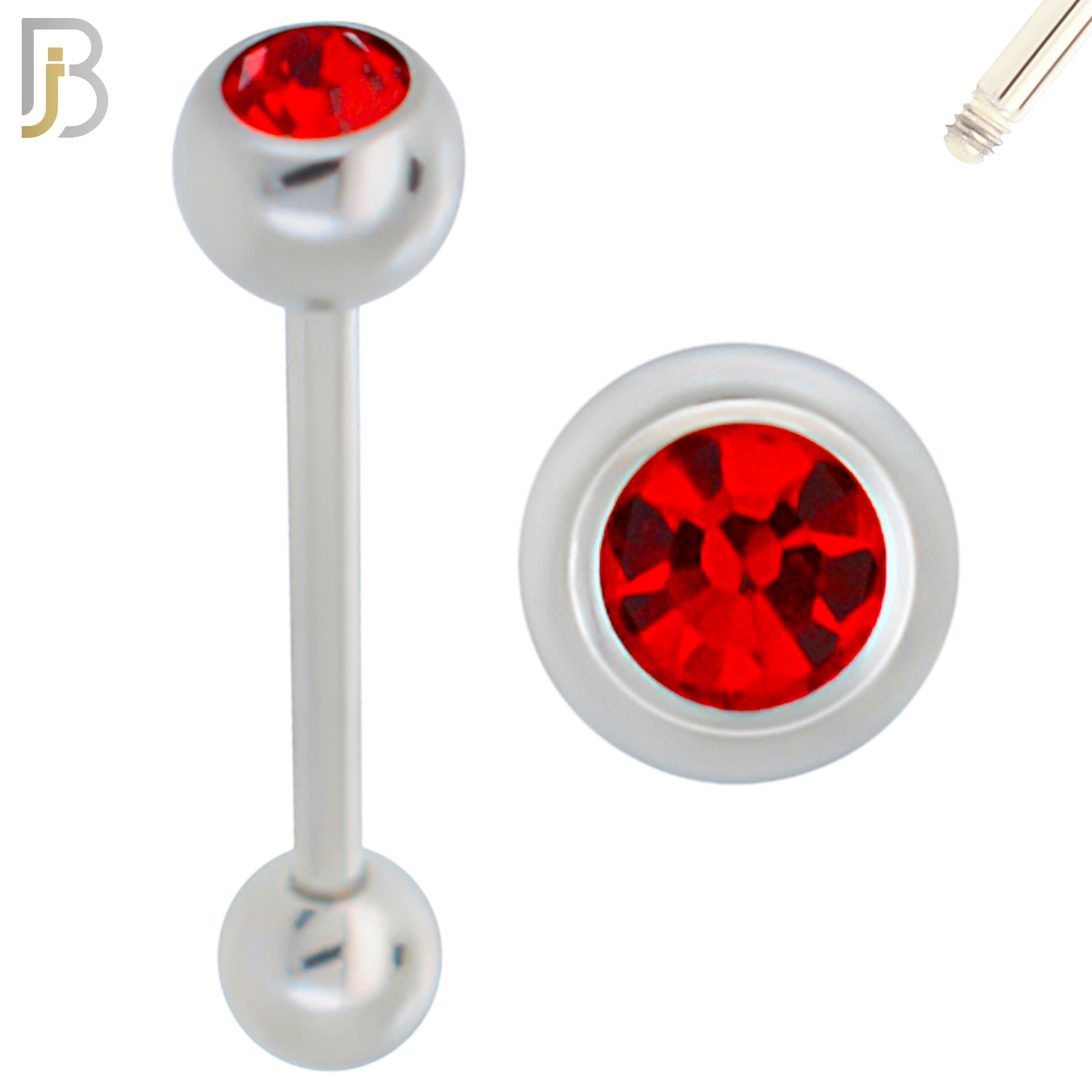 BB66 - 316L Surgical Steel 6mm Ball with CZ and 5mm Ball Plain (Pack of 6) image 1