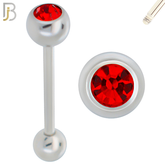 BB66 - 316L Surgical Steel 6mm Ball with CZ and 5mm Ball Plain (Pack of 6) image 1