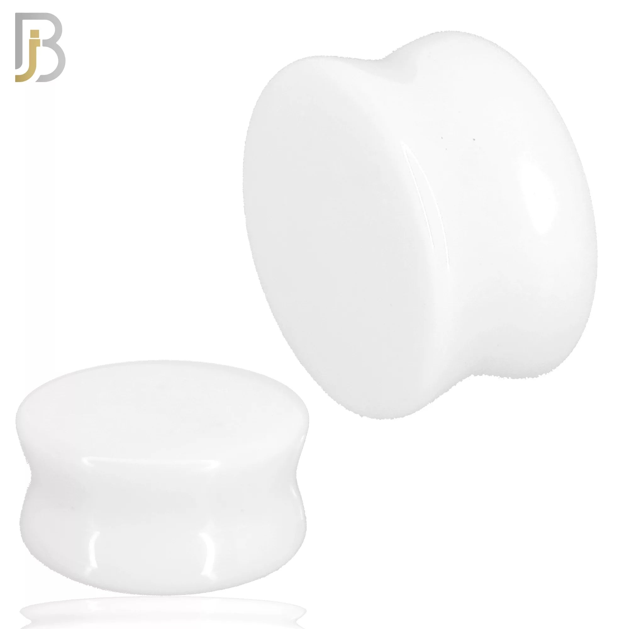 PSTWJ - Natural White Jade Double Flare Plugs image 0