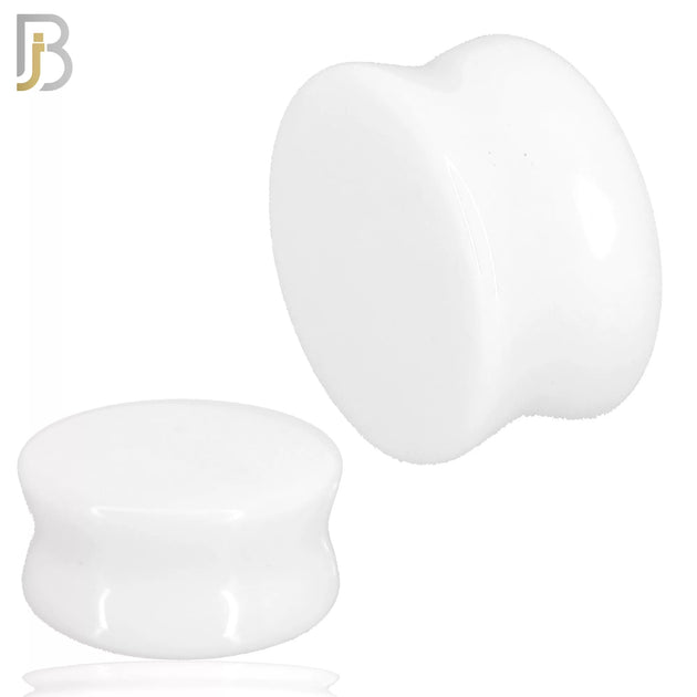 PSTWJ - Natural White Jade Double Flare Plugs image 0