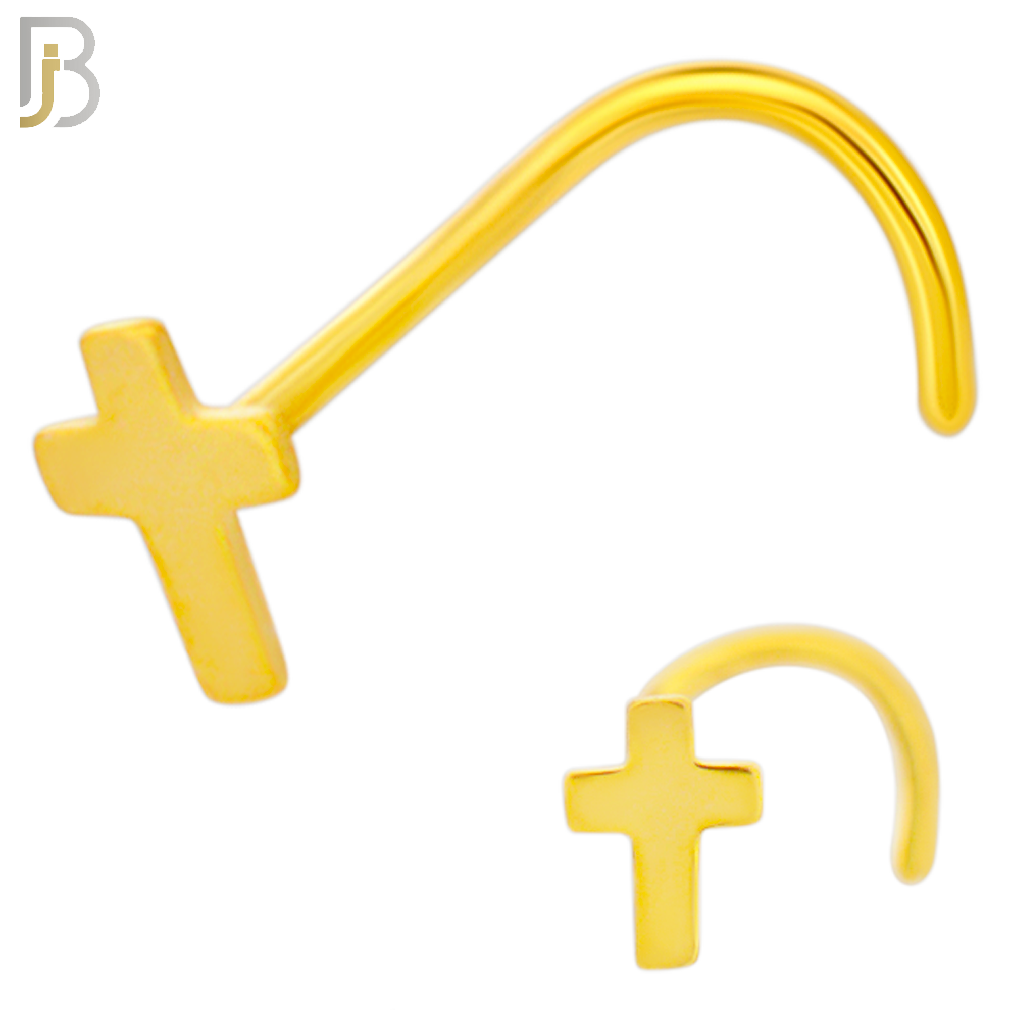 NR21C - 316L Surgical Steel Plain Cross Design Nose Screw (PACK OF 6) image 2