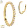 14-CT69C - 14K Solid Gold Hinged Hoops with Zircon image