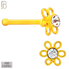 925-PK-NR08BY - 120 pcs, 18k Gold Plated Sterling Silver Nose Bones, 22g Thickness,  Assorted Shapes Tops Packages image 9