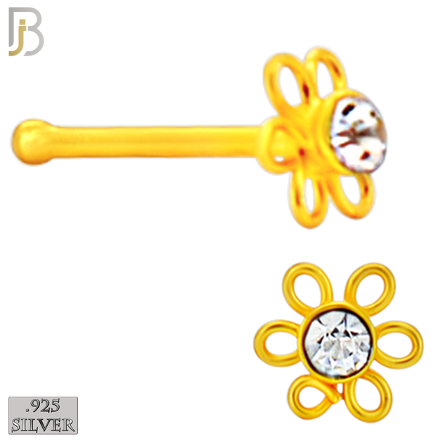 925-PK-NR08BY - 120 pcs, 18k Gold Plated Sterling Silver Nose Bones, 22g Thickness,  Assorted Shapes Tops Packages image 9