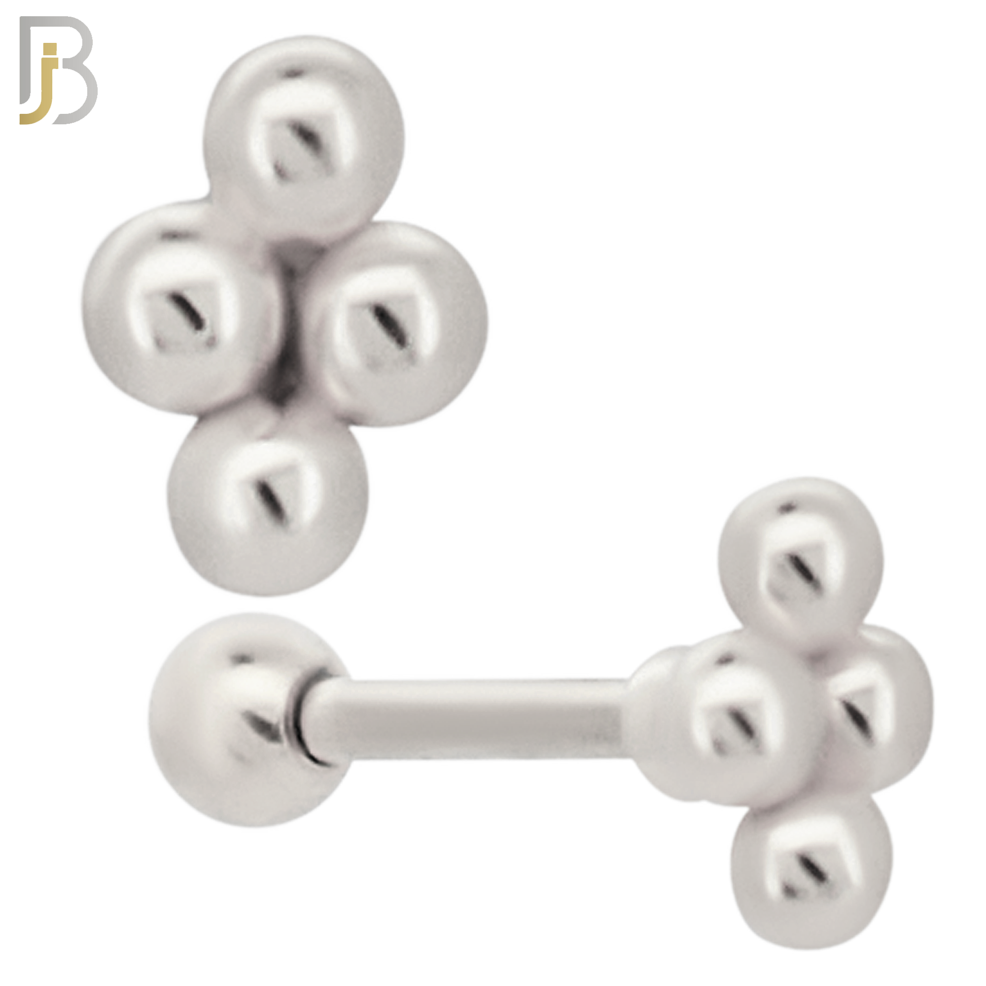 TB24 - 316L Surgical Steel Grape Bunch Leaf Tragus Barbell Cartilage Piercing Screw Ball (PACK OF 6) image 1