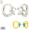 925-ES449 - 925 Sterling Silver Turtle Huggies Earring image 0