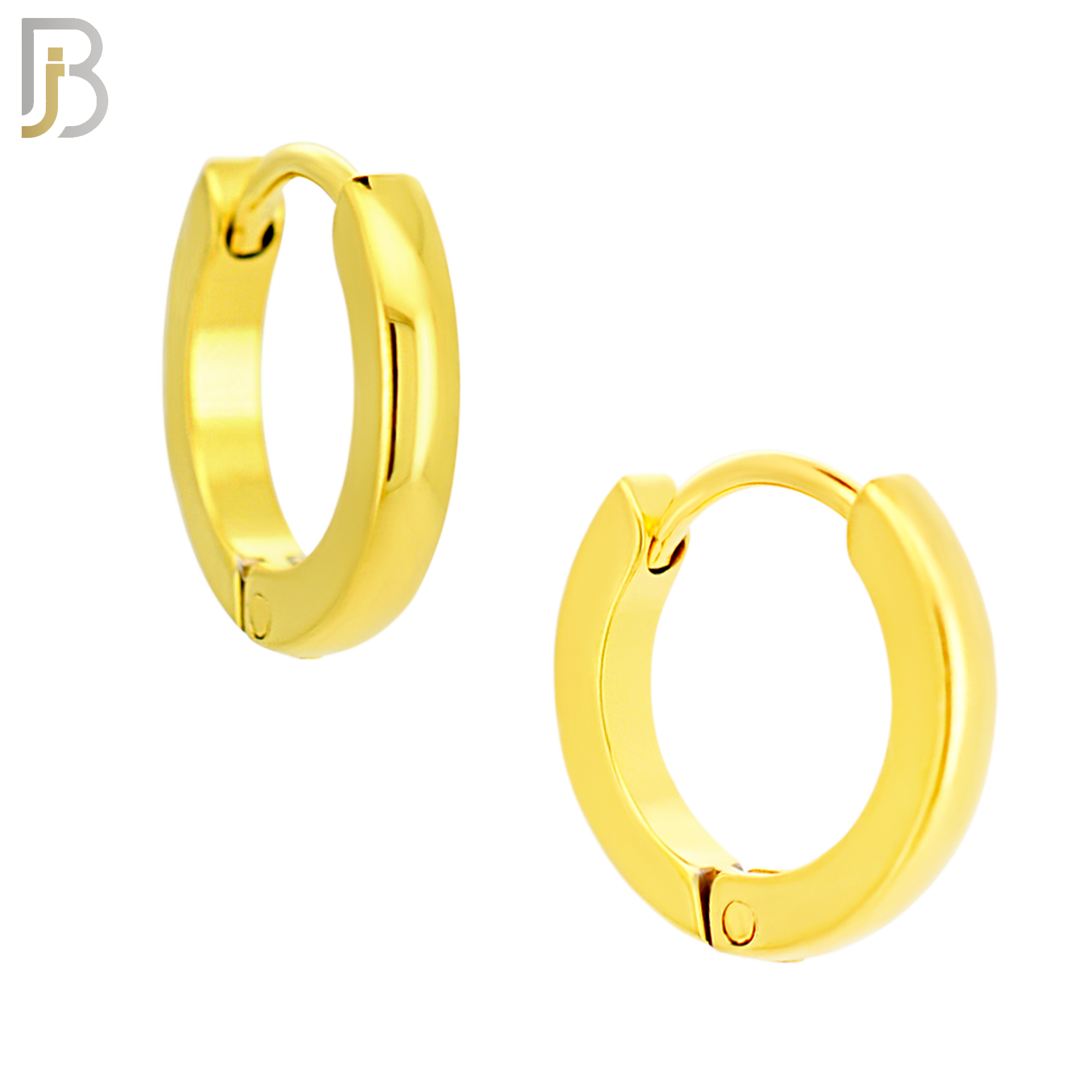 ES01G - 316L Stainless Steel Gold Plated Plain Curve Design Huggies image 2