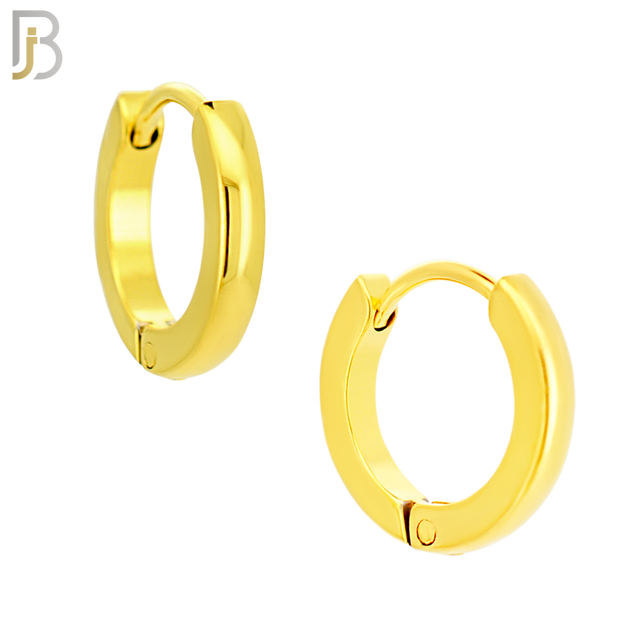 ES01G - 316L Stainless Steel Gold Plated Plain Curve Design Huggies image 2