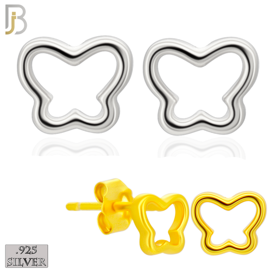 925-ES460 - 925 Sterling Silver Hollow Butterfly Design Earrings (Butterfly Backing) image 0