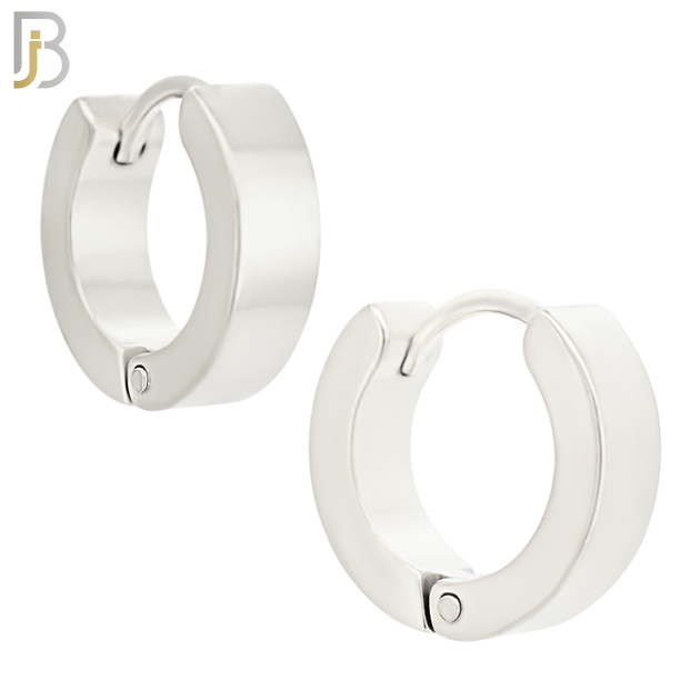 ES85S - 316L Stainless Steel Plain Design Huggies Clip On image 4