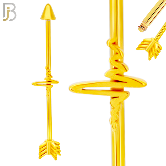 BB36 - 316L Surgical Steel Heartbeat Industrial Barbell (PACK OF 4) image 2