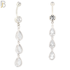 N040 - 316L Stainless Steel Dangling Triple Teardrop Zircon Design Belly Ring with 4mm Screw Ball image 1