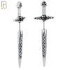 ES487 - 316L Stainless Steel Sword Screw Closure Earrings image 0