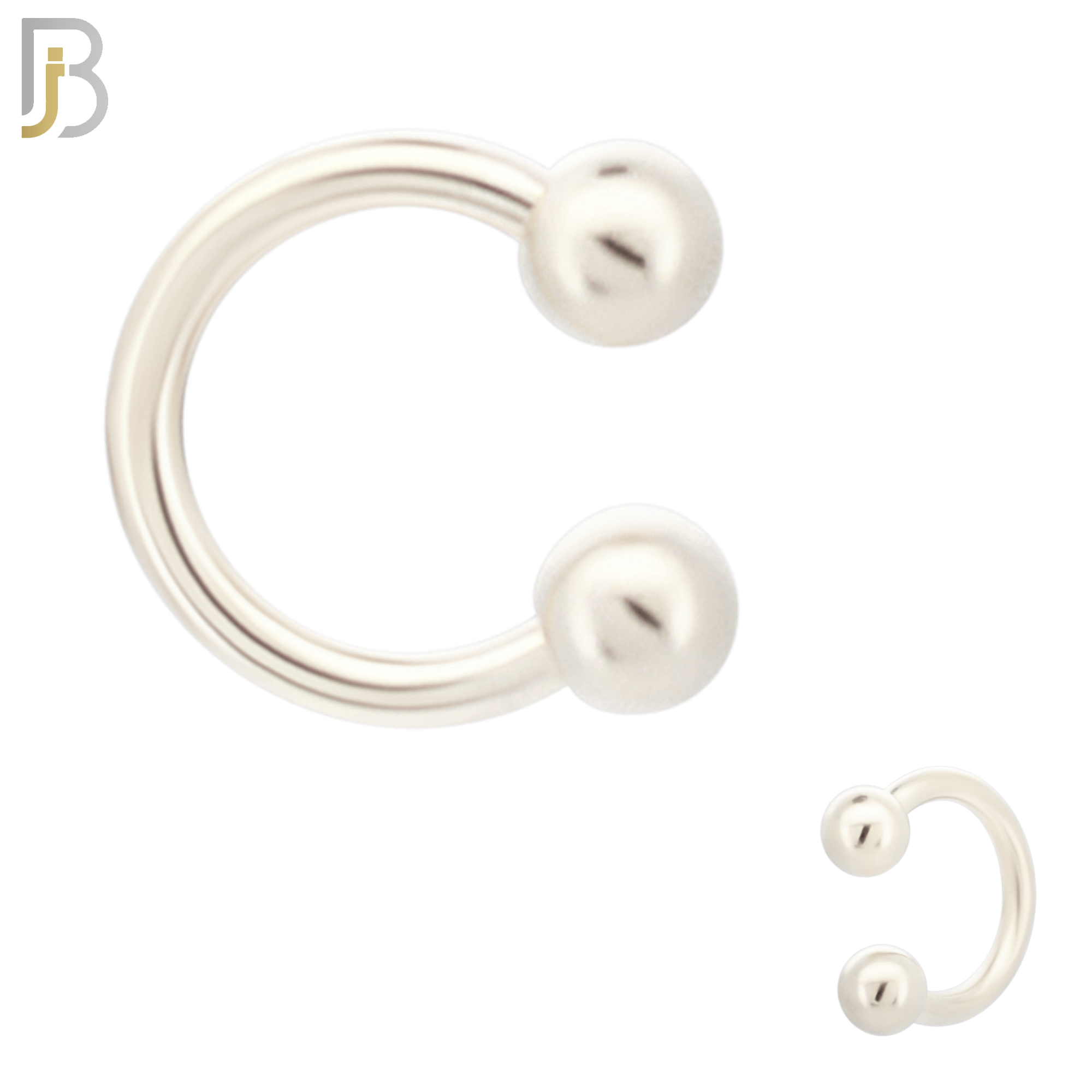 HS01S - 316L Surgical Steel Horseshoe Plain  Screw Ball External Threaded (PACK OF 6) image