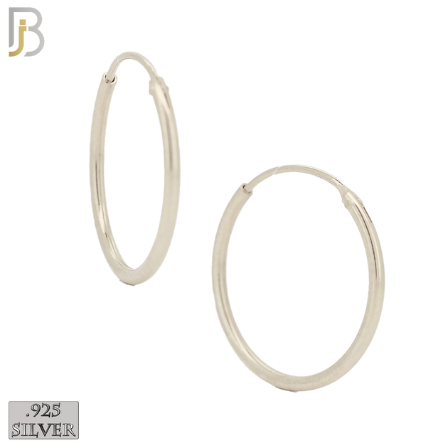 925-ES310S - .925 Sterling Silver Plain Hoop Earrings - 22mm image