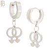 ES49 - 316L Stainless Steel Dangling LGBT Gay Symbol Design Huggies Clip On image 1