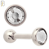 TB118SC - 316L Stainless Steel Bezel with Clear CZ Tragus/Cartilage Barbell (PACK OF 6) image 2