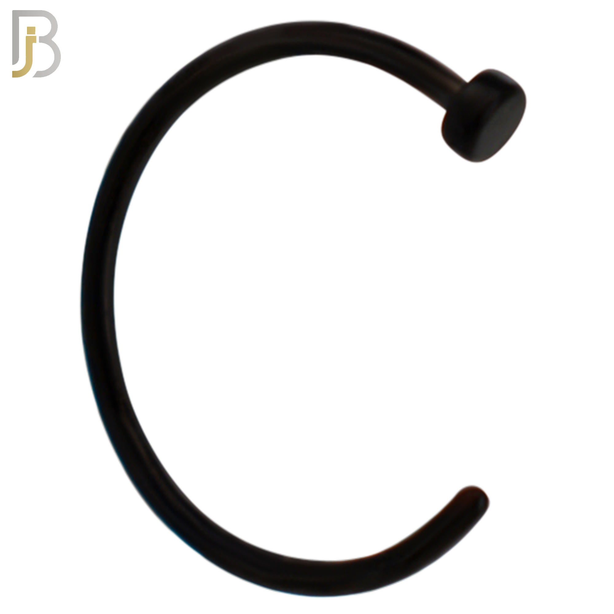 CT09K - 20g Thickness Black Plated 316L Surgical Steel Hoops Piercing Half Moon Design (PACK OF 6) image 1