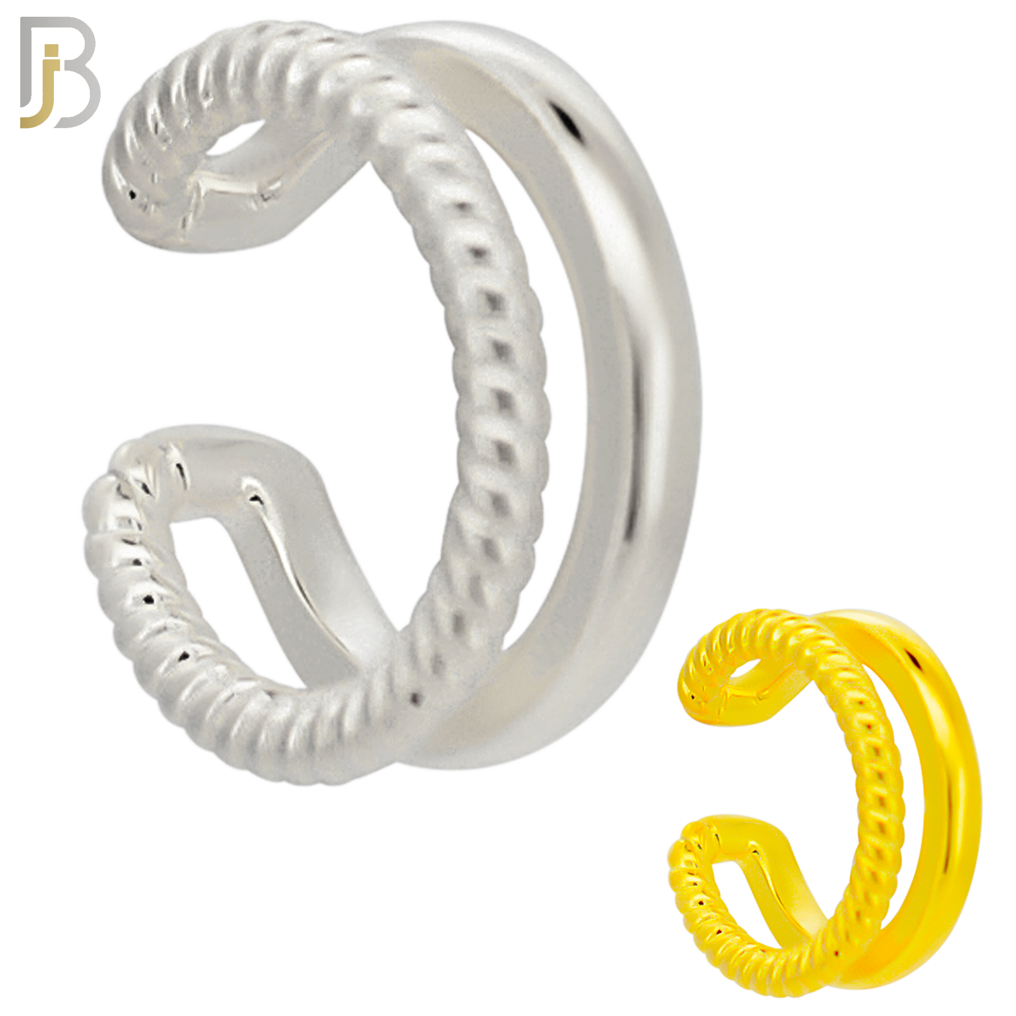 FES010 - Two Hoop Ear Cuff in Brass (Sold Per Piece) image 0