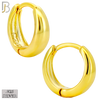 925-ES456 - 925 Sterling Silver Tapered Plain Huggies Hoop Earrings image 2