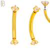 EC04GC - 316L Surgical Steel Gold Plated Curved Prong Setting Zircon Internally Threaded (PACK OF 6) image 1