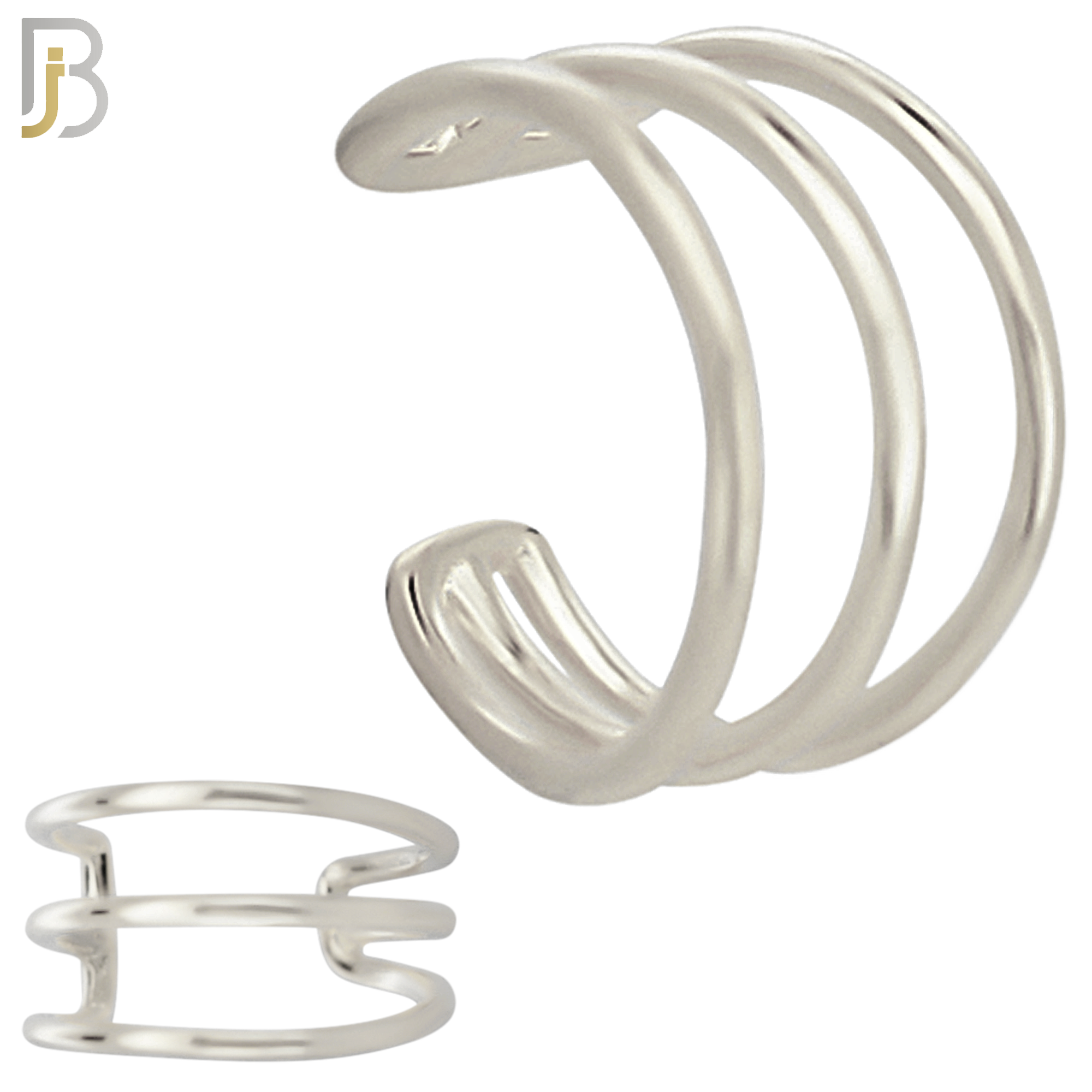 FES001 - Triple Plain Hoop Ear Cuff in Brass (Sold Per Piece) image 1