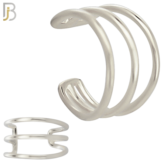 FES001 - Triple Plain Hoop Ear Cuff in Brass (Sold Per Piece) image 1