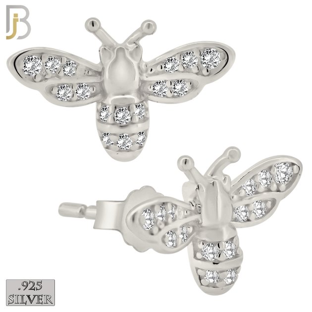 925-ES364 - .925 Sterling Silver Bee Stud Earrings image 1