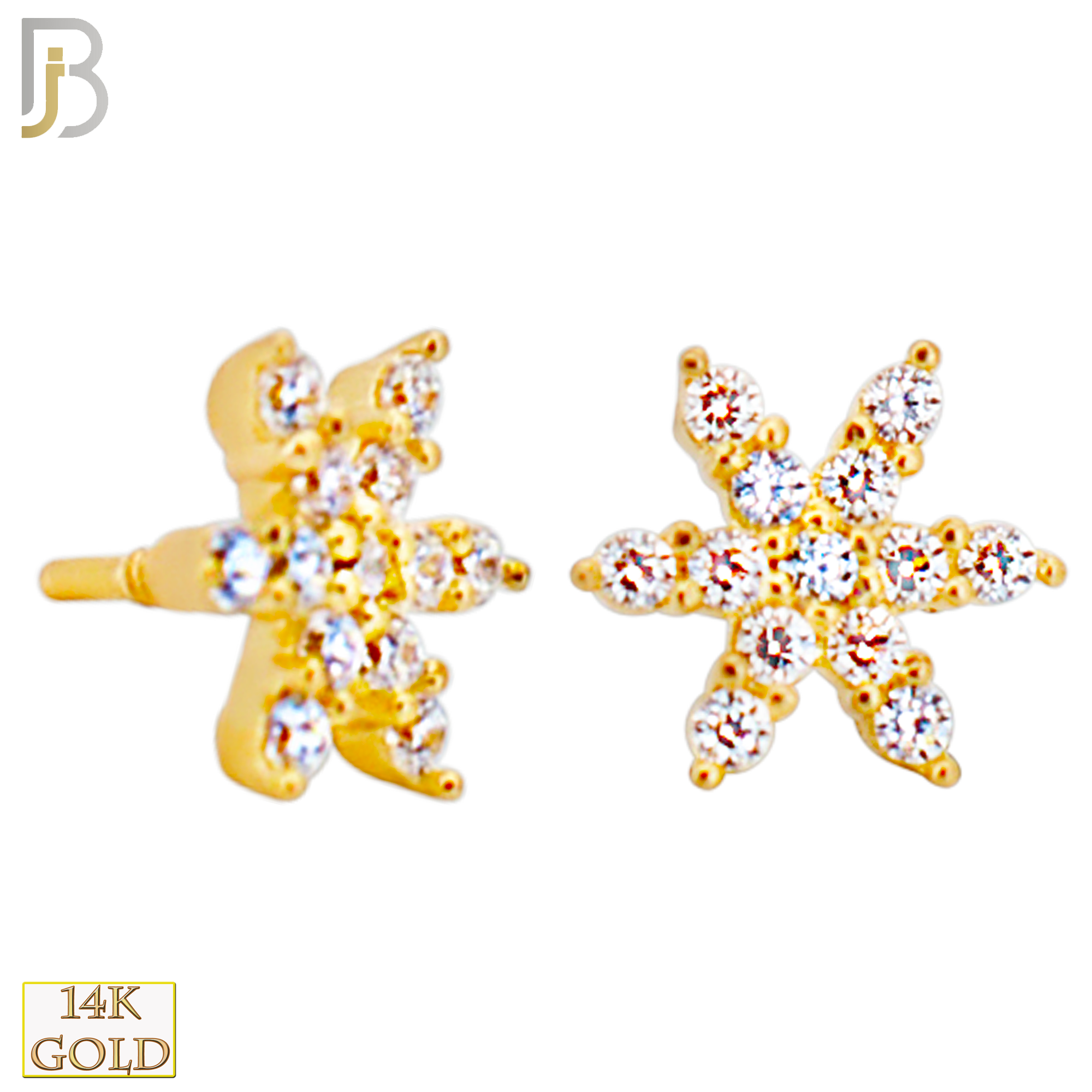 14-LB29 - 14k Yellow Gold Asterisk with Multi CZ Labret image 1