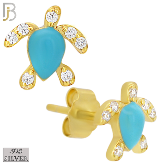925-ES474 - 925 Sterling Silver Enamel Coated Turtle Push Back Stud Earring image 6