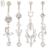 PK-N003 - 316L Surgical Steel Different Designs Dangle Belly Rings - Pack of 16 image 1