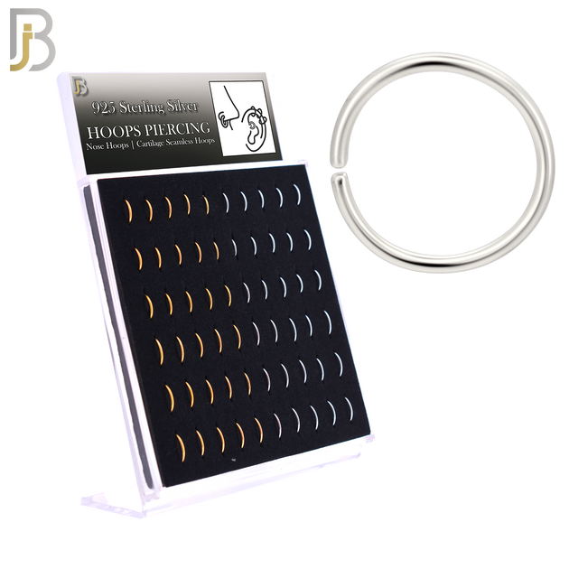 925-PK-CT02M - 925 Sterling Silver 20g Seamless Continuous Ring Hoop Piercing - Pack of 60 pcs image 0