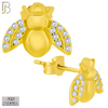 925-ES361 - .925 Sterling Silver Honey Bee with CZ Stud Earrings image 2