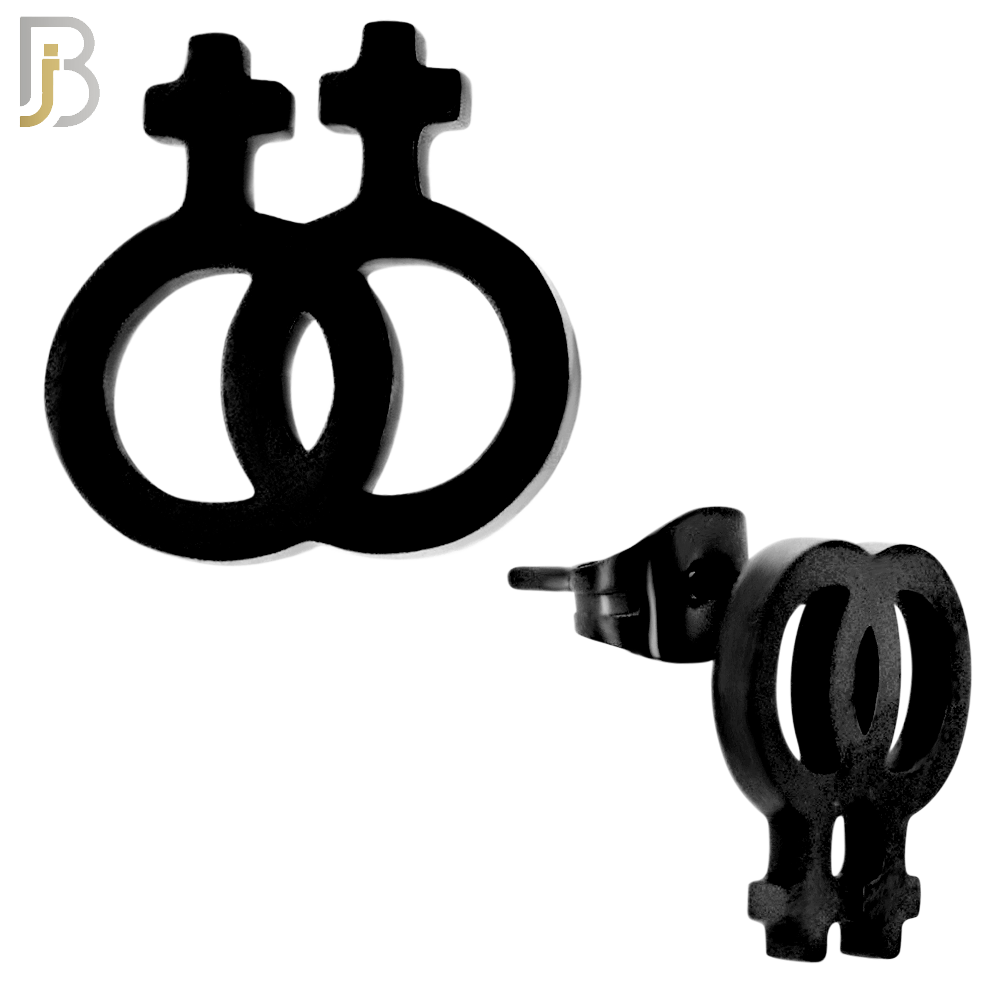 ES10 - 316L Stainless Steel LGBT Lesbian Symbol Gender Design Earring Stud image 2