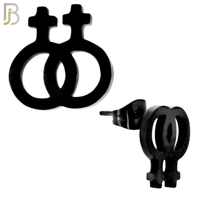 ES10 - 316L Stainless Steel LGBT Lesbian Symbol Gender Design Earring Stud image 2