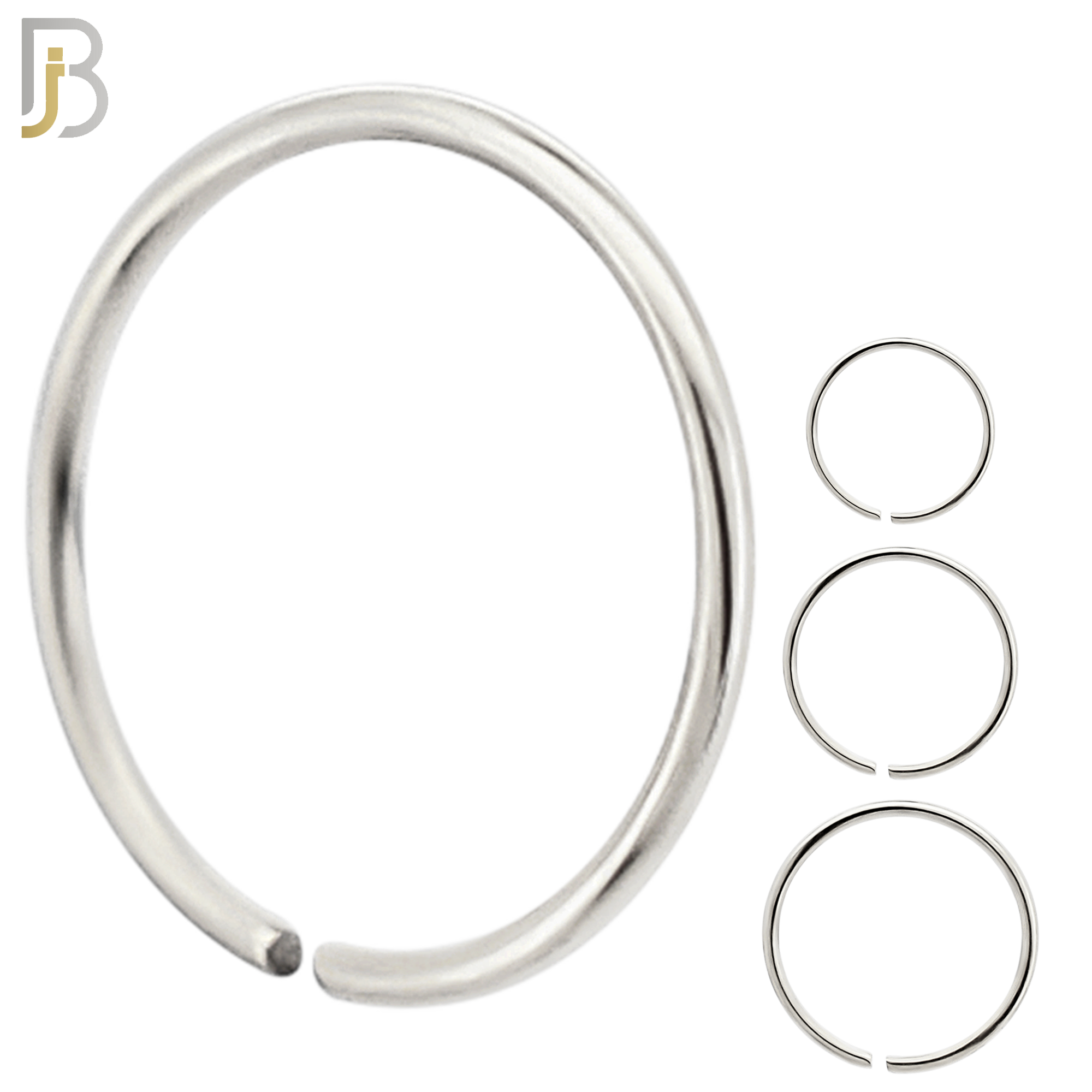 CT02S -  316L Surgical Steel Hoops Seamless Continuous Ring Twist to Open (PACK OF 6) image 0