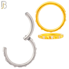 CT128 - 316 Surgical Steel Alternating CZ and Pyramid Hinged Hoop (Pack of 6) image 0