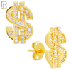 ES168 - 316L Stainless Steel Dollar Sign Design Earring Stud image 3
