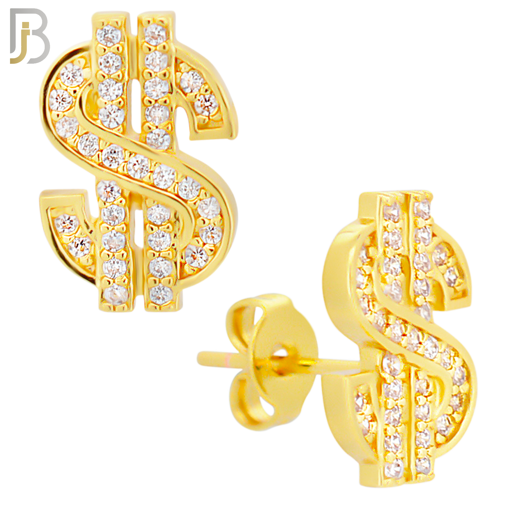 ES168 - 316L Stainless Steel Dollar Sign Design Earring Stud image 3