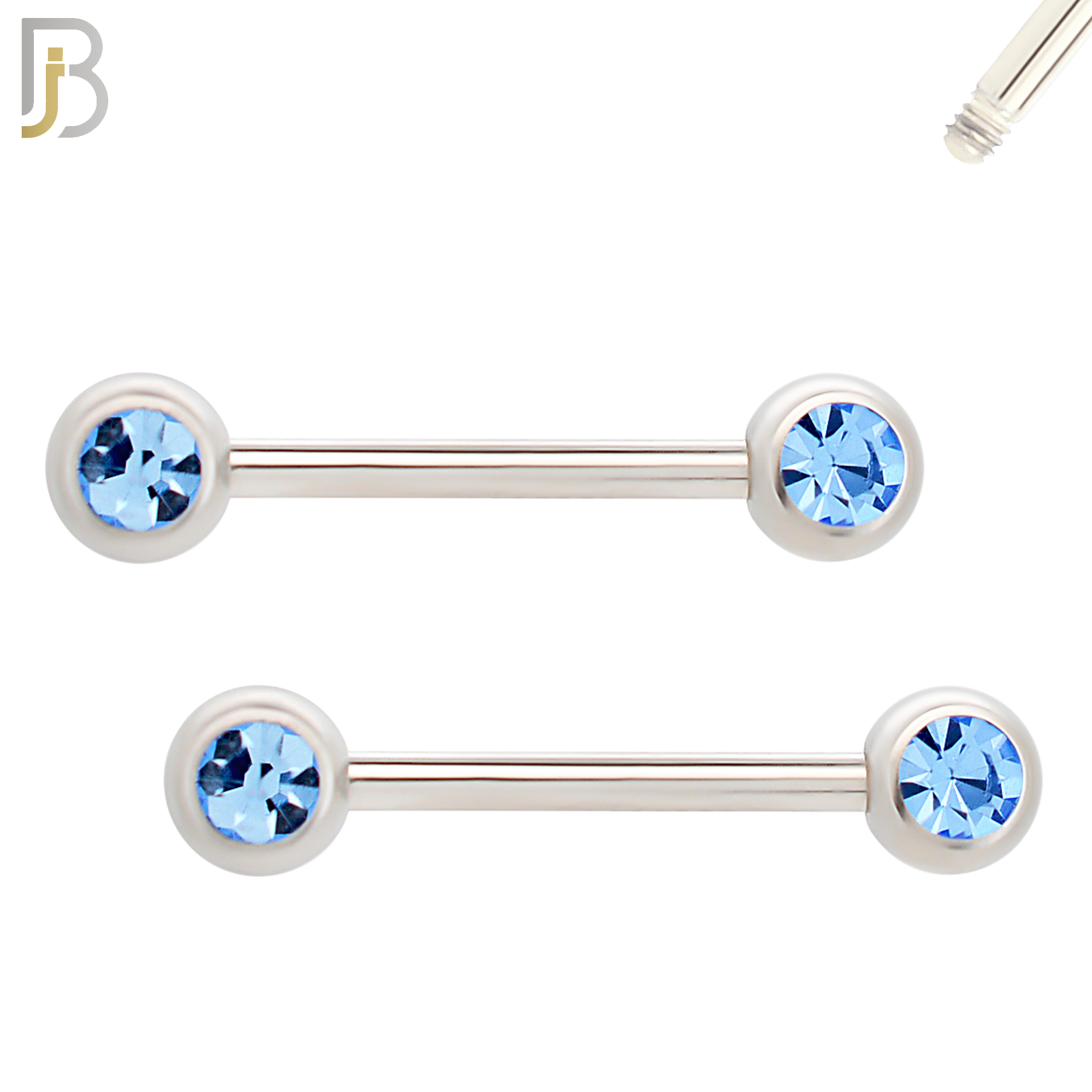 NP01-5 - 316L Surgical Steel Screw 5mm Plain Ball with Bezel Zircon Nipple Ring Piercing image 2