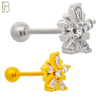 TB98 -  316L Stainless Steel Snowflake Tragus/Cartilage Barbell (PACK OF 6) image 0